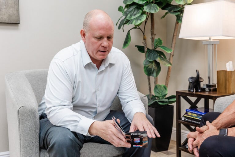 Physician reviewing supplement options during a consultation